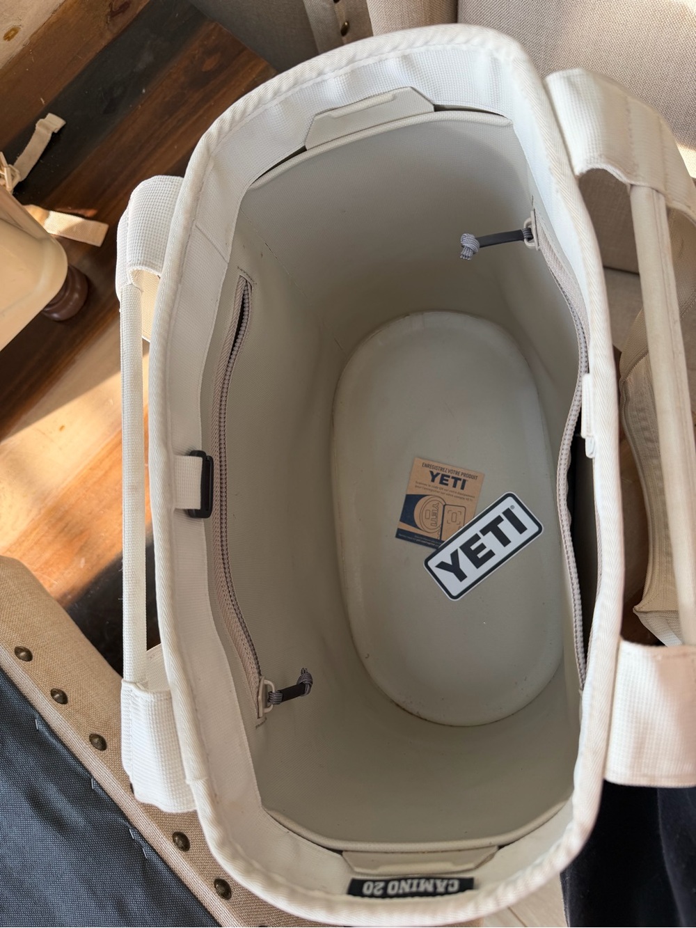 Yeti Camino 20 Cooler Tote in Cream and Tan - Picture 3 of 10